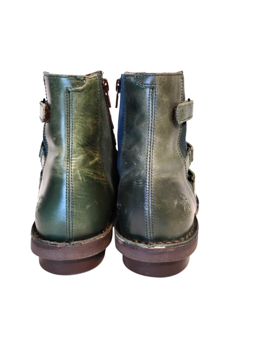 FLY LONDON Womens 7.5/ 38 Blue Suede & Leather Ankle Boots Side Zip - Picture 3 of 11